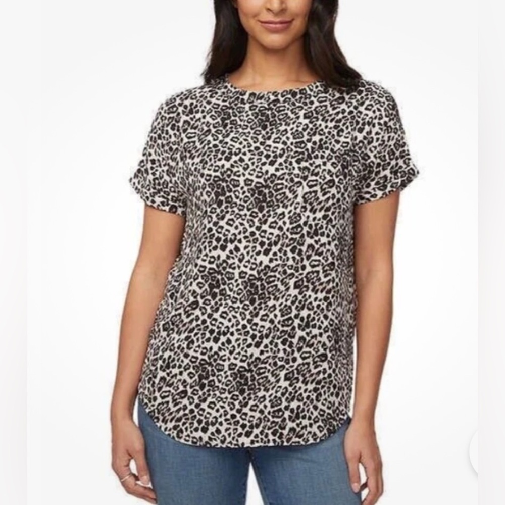 Plus Size Leopard Print Blouse Buffalo David Bitton XXL Back Keyhole Detail NWT